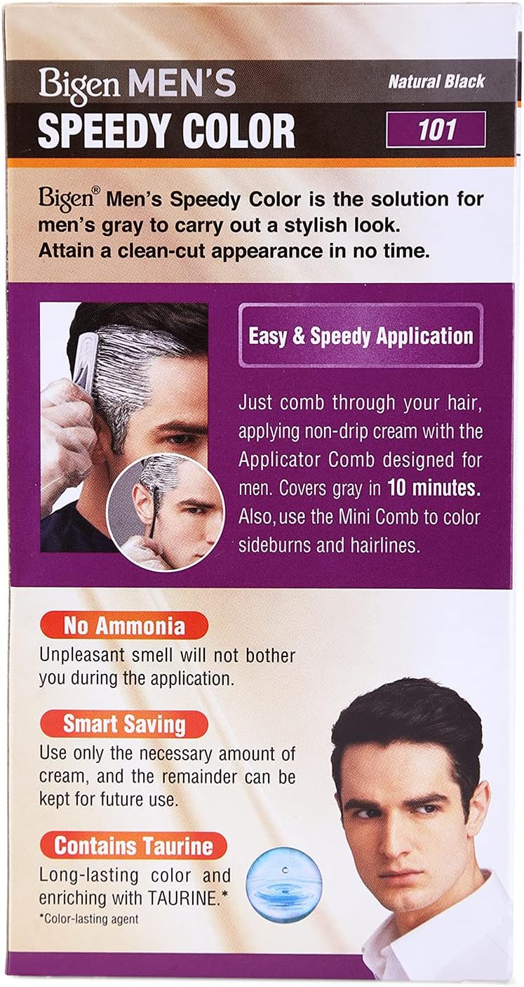 Bigen Mens Speedy Color, Hair Color, 80g - Natural Black 101