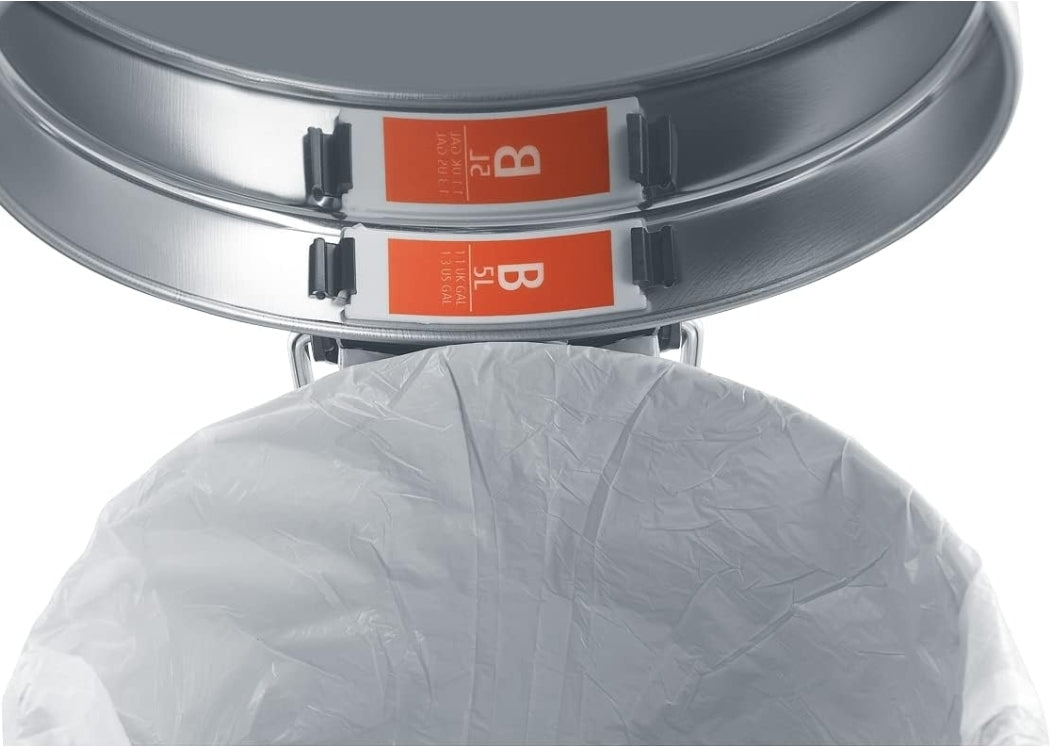 Brabantia PerfectFit Bin Liners B 5L (200 Bags) – Thick White Trash Bags with Drawstring Handles