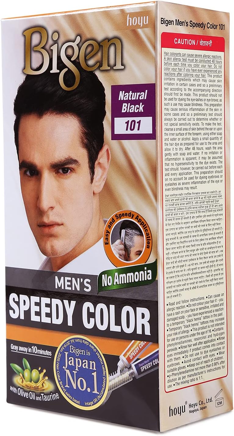 Bigen Mens Speedy Color, Hair Color, 80g - Natural Black 101