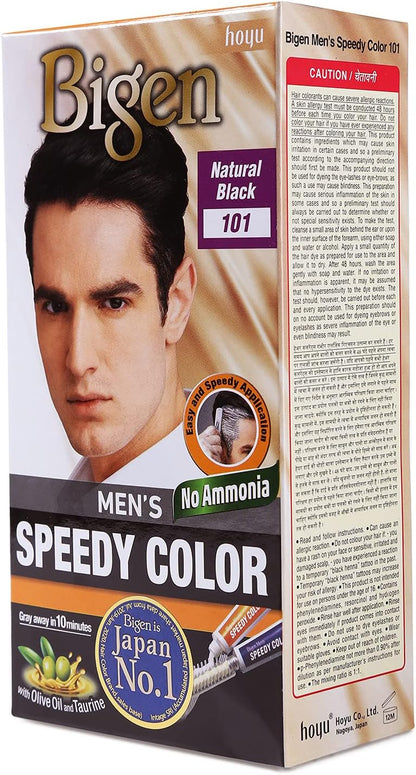 Bigen Mens Speedy Color, Hair Color, 80g - Natural Black 101