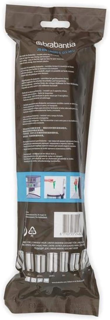 Brabantia Bin Bags Size G 23-30 Litre Bin liners (60 Bags in Total)