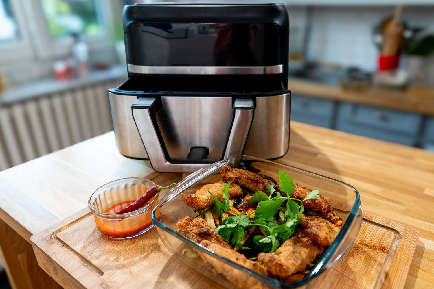 Plat en verre - Compatible &quot;air fryer&quot; (friteuse à air chaud)