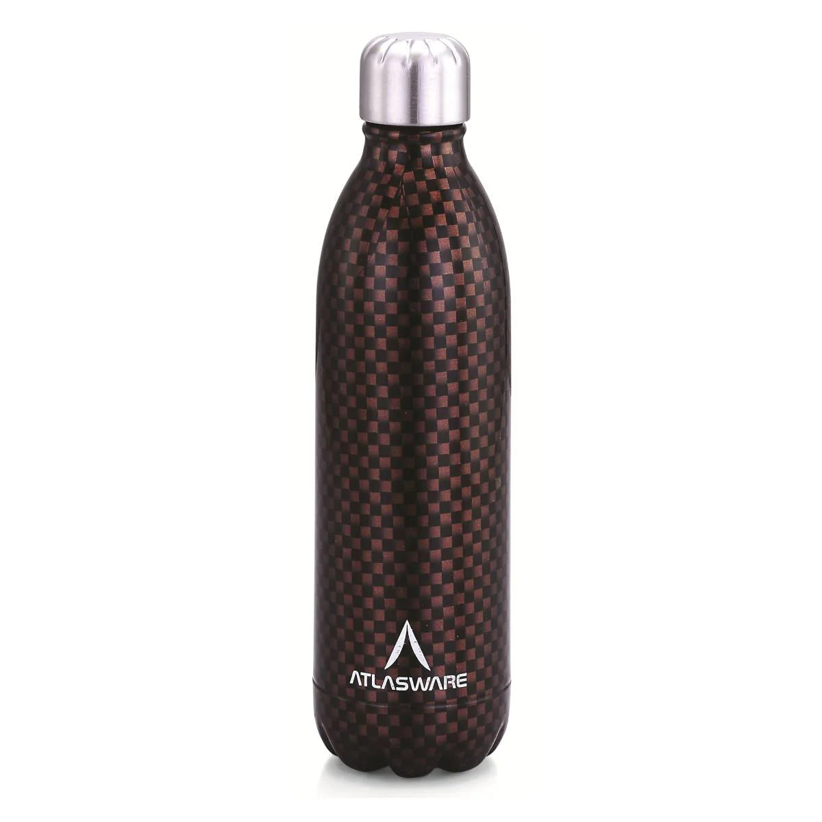 Atlasware Stainless Steel Brown Chequered Design Hot and Cold 750ml