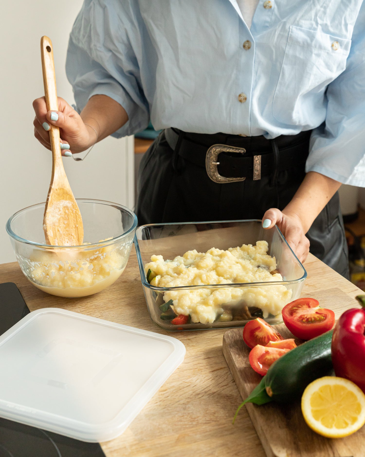 Cook &amp; Freeze - Plat carré avec couvercle spécial congélation air fryer*